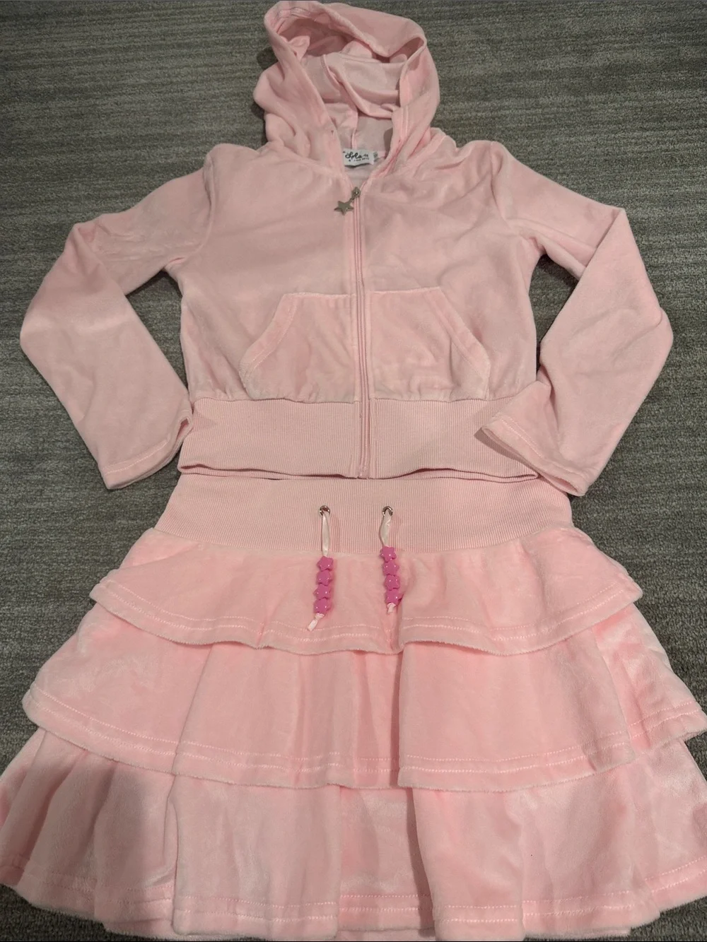 Lola + The Boys Velour Margot Set Pink | Girls Size 12 | Excellent Condition